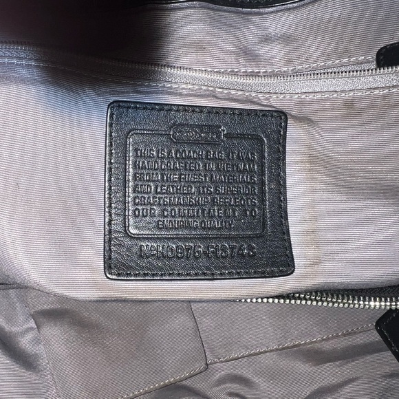 Coach Black Signature Satchel w/ Patent Leather Trim - Picture 5 of 13